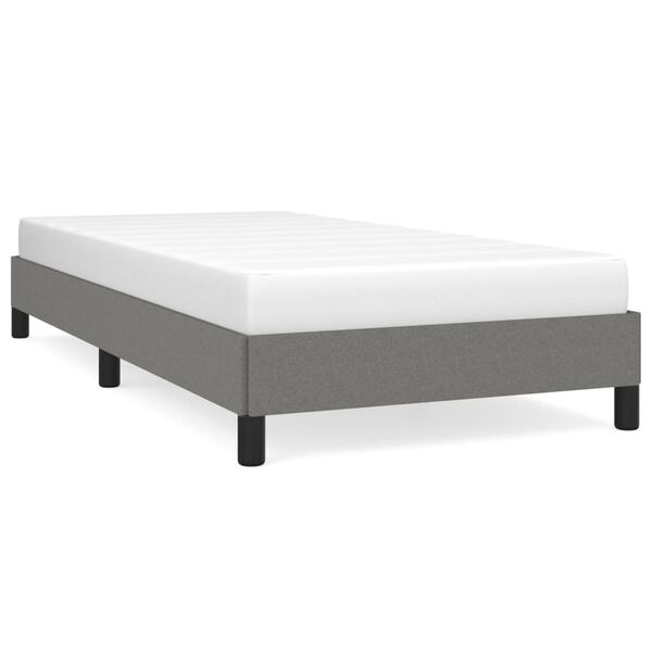 vidaXL Bed Frame without Mattress Dark Grey 92x187 cm Single Fabric