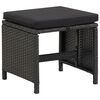 vidaXL 11 Piece Outdoor Dining Set with Cushions Poly Rattan Black