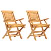 vidaXL Folding Garden Chairs 2 pcs 56x63x90 cm Solid Wood Teak