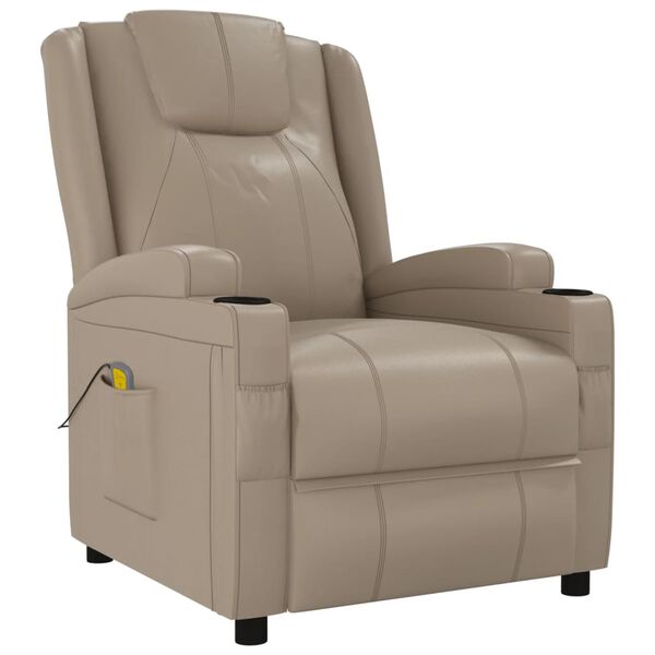 vidaXL Massage Chair Cappuccino Faux Leather