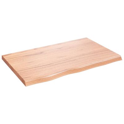 vidaXL Table Top Light Brown 80x50x(2-4) cm Treated Solid Wood Oak