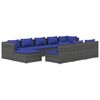 vidaXL 10 Piece Garden Lounge Set with Cushions Grey Poly Rattan