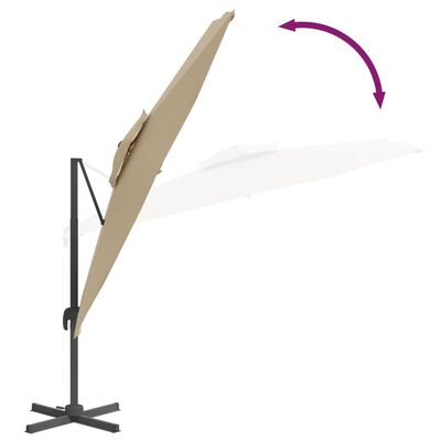 vidaXL Double Top Cantilever Umbrella Taupe 300x300 cm