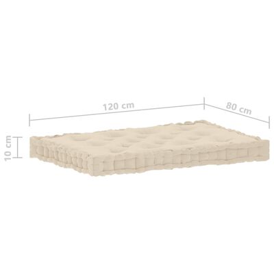 vidaXL Pallet Floor Cushions 7 pcs Beige Cotton