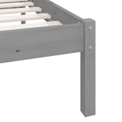 vidaXL Bed Frame without Mattress Grey Solid Wood 120x200 cm