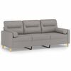 vidaXL 3-Seater Sofa with Pillows&Cushions Light Grey 180 cm Fabric