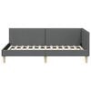 vidaXL Corner Bed Frame with Headboard Dark Grey 90 cm x 200 cm Velvet
