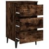 vidaXL Bed Cabinet with Metal Legs Smoked Oak 40x35x69 cm