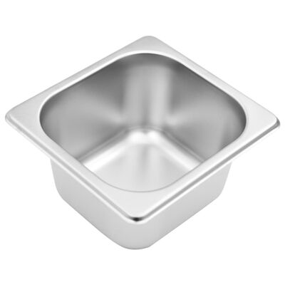 vidaXL Gastronorm Container Holder with 8 GN 1/6 Pan Stainless Steel