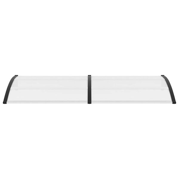 vidaXL Door Canopy Black and Transparent 240x75 cm PC