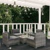 vidaXL 5 Piece Garden Lounge Set with Cushions Poly Rattan Grey