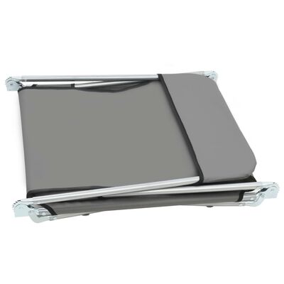 vidaXL Folding Sun Loungers 2 pcs Steel and Fabric Grey