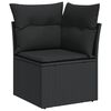 vidaXL 14 Piece Garden Sofa Set with Cushions Black Poly Rattan
