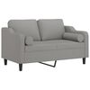 vidaXL 2-Seater Sofa with Pillows&Cushions Light Grey 120 cm Fabric