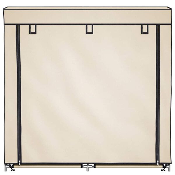 vidaXL Shoe Cabinet with Cover Cream 115x28x110 cm Fabric