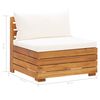 vidaXL 5 Piece Garden Lounge Set with Cushions Acacia Wood Cream White