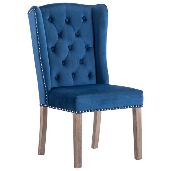 vidaXL Dining Chair Blue Velvet