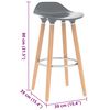 vidaXL Bar Stools 2 pcs Grey