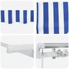 vidaXL Retractable Awning Manual Blue and White 500 x 300 cm