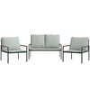 vidaXL 3 Piece Garden Lounge Set with Cushions Anthracite Steel