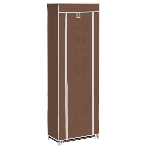Fabric Shoe Cabinet with Cover 162 x 57 x 29 cm Brown
