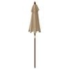 vidaXL Garden Parasol with Wooden Pole Taupe 196x231 cm