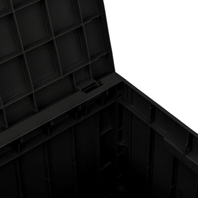 vidaXL Garden Storage Box Black 55.5x43x53 cm Polypropylene