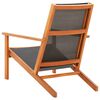 vidaXL Garden Lounge Chair Black Solid Eucalyptus Wood and Textilene