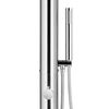 vidaXL Garden Shower with Brown Base 225 cm Stainless Steel