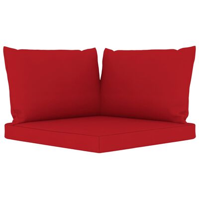 vidaXL 6 Piece Garden Lounge Set Red Cushion Impregnated Pinewood