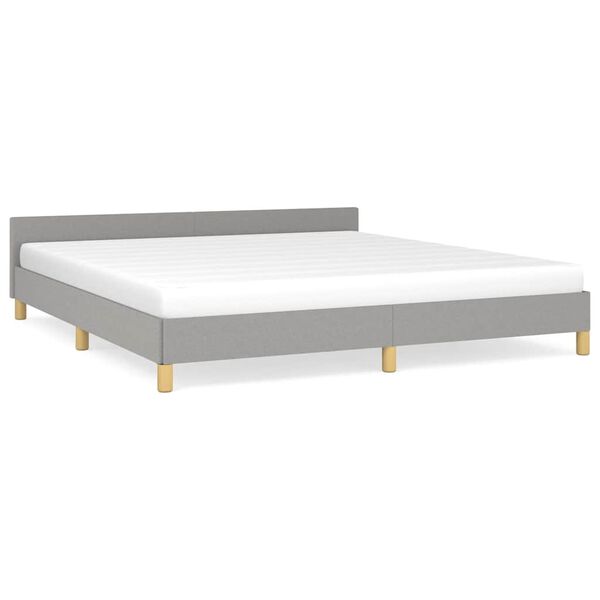 vidaXL Bed Frame without Mattress Light Grey 183x203 cm King Fabric