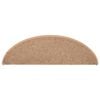 vidaXL Stair Mats 15 pcs 65x21x4 cm Light Brown Half Round Large