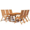 vidaXL 7 Piece Garden Dining Set Solid Wood Acacia 150-200 cm
