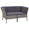 vidaXL 6 Piece Garden Lounge Set with Cushions Poly Rattan Grey