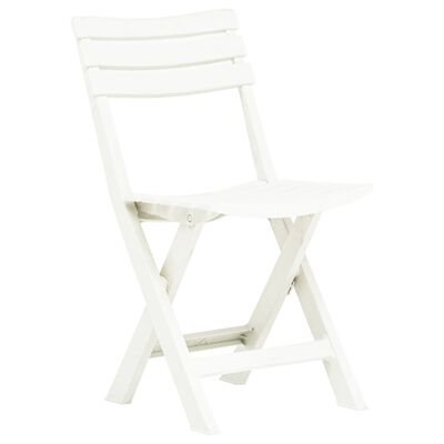 vidaXL Folding Garden Chairs 2 pcs Plastic White