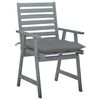 vidaXL Outdoor Dining Chairs with Cushions 2 pcs Solid Acacia Wood
