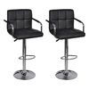vidaXL Bar Stools 2 pcs Black Faux Leather