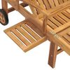 vidaXL Sun Lounger with Table Solid Teak Wood