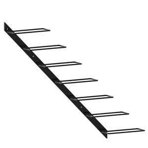 vidaXL Wall-mounted Wine Rack for 7 Bottles Black Metal