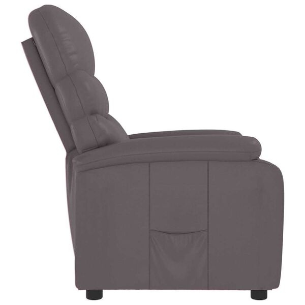 vidaXL Recliner Chair Grey Faux Leather