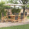 vidaXL Garden Dining Set Folding 7 pcs Black Solid Acacia Wood