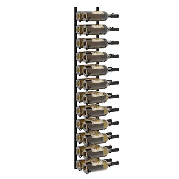 vidaXL Wall-mounted Wine Rack for 24 Bottles Black Iron