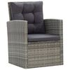 vidaXL 5 Piece Outdoor Dining Set with Cushions Poly Rattan Grey