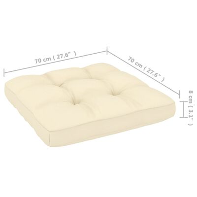 vidaXL Garden Corner Sofa with Cream Cushions Solid Pinewood
