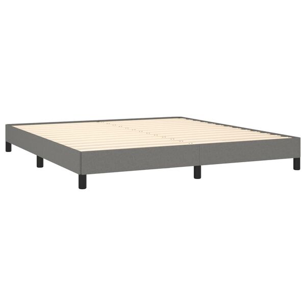 vidaXL Bed Frame without Mattress Dark Grey 183x203 cm King Fabric