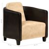 vidaXL Armchair Tan and Black Real Leather