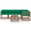 vidaXL 6 Piece Garden Pallet Lounge Set with Cushions Impregnated Pinewood