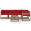 vidaXL 6 Piece Garden Pallet Lounge Set with Cushions Impregnated Pinewood