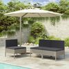 vidaXL Garden Chairs 3 pcs with Cushions Poly Rattan Grey