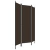 vidaXL 3-Panel Room Divider Brown 150x180 cm